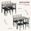 Ensemble de salle à manger 5 pièces avec 4 chaises rembourrées, table en bois aggloméré et en métal, meubles de salle à manger et de cuisine peu encombrants-164400976