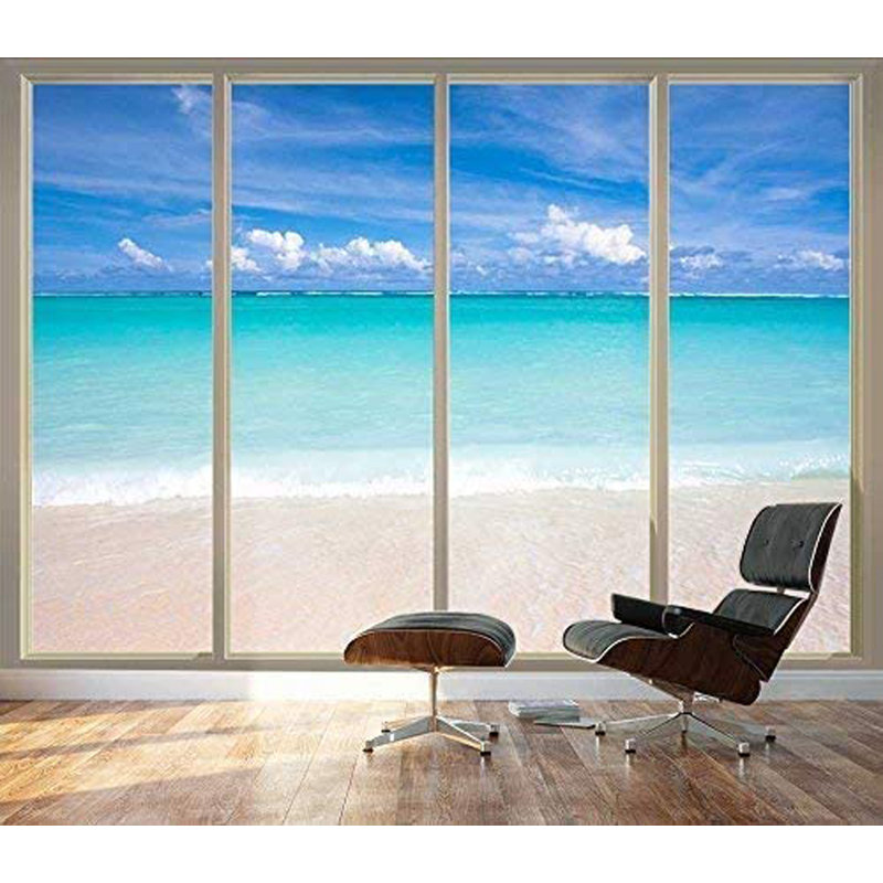 View Through Sliding Doors Peel & Stick Clear Border, 66" L x 96" W