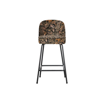 Upholstered Counter Stool with Metal Frame