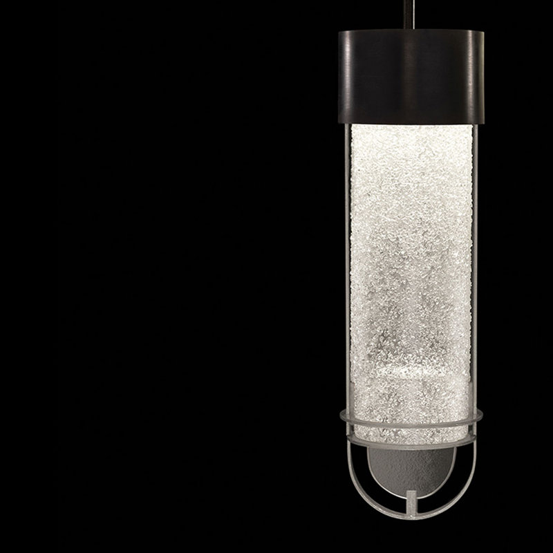 Luminaire suspendu rond BOND 5.5, Transparent, Noir / argent
