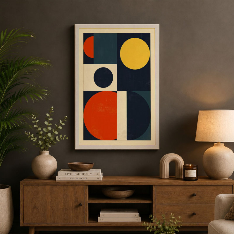 Balance Geometric - Wrapped Canvas, 36x24 - 91.4 x 61.0 cm, Black Border