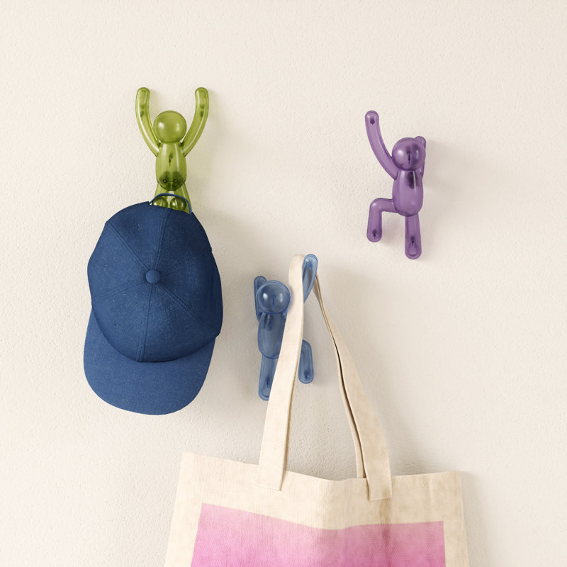 Crochets muraux Buddy, crochets décoratifs simples à percer pour vestibule, chambre à coucher, ensemble de 3