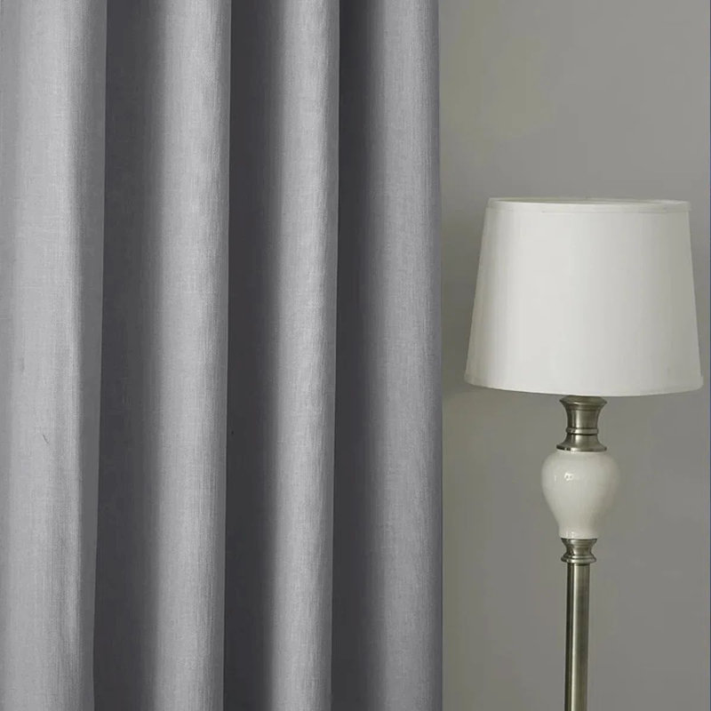 Luxury Ready Made Blackout Eyelet Thermal Curtains (Set Of 2) , 168cm Width x 228cm Drop, Light Grey