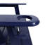 Chaise pliante en bois bleu avec porte-gobelets pour terrasse extérieure - Profondeur : 76,8 cm, largeur : 88,6 cm, hauteur : 86,5 cm, poids : 9,8 kg. Idéal pour se détendre sur une terrasse ou au bord de la piscine.
