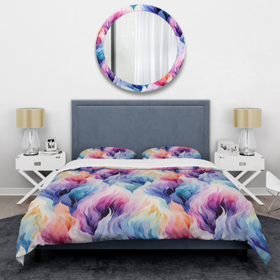 Ensemble de housse de couette abstrait coloré Ikat Mirage