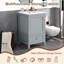Meuble-lavabo de salle de bain avec lavabo, armoire de salle de bain avec porte, support de rangement et tiroir-864778256