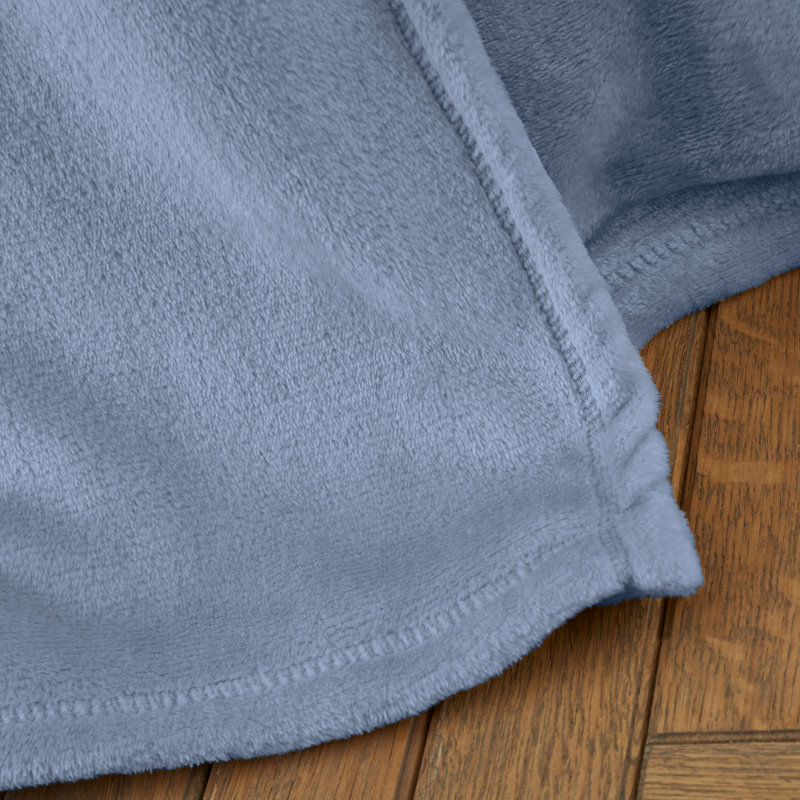 Raschel Velvet Touch Blanket Throw, Light Blue, 130cm W x170cm D