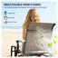 Chaise berçante d'extérieur moderne à haut dossier avec siège en filet, chaise berçante de patio en acier noir et brun pour terrasse