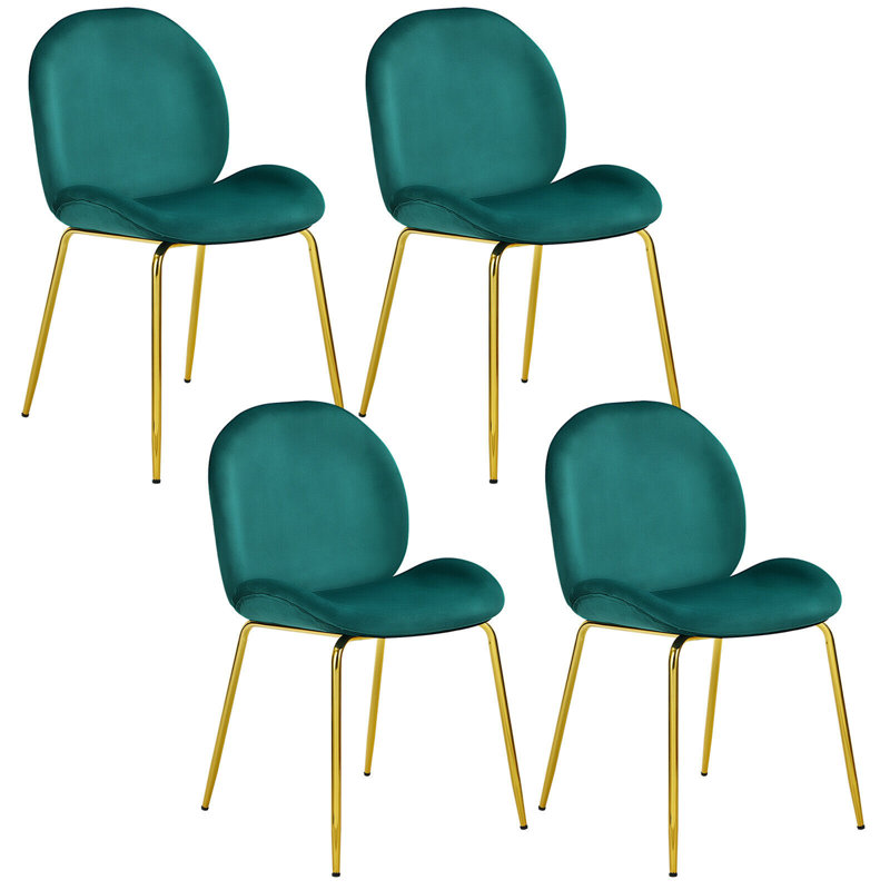 Chaise d'appoint rembourrée en velours Letellier Mauldin, Vert