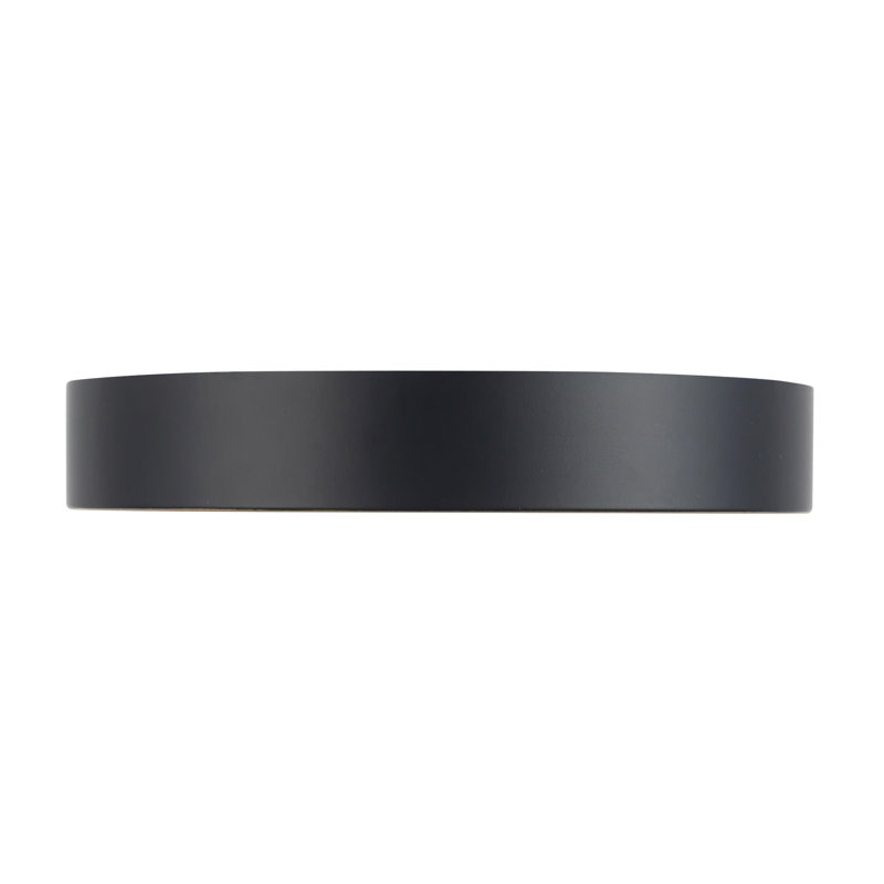 Nix 7-in Black dimmable LED Flush Mount, Matte Black/Gold