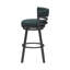 Tabouret de bar pivotant Olney à dossier incurvé et revêtement en tissu, hauteur comptoir ou bar-587578509-587578546