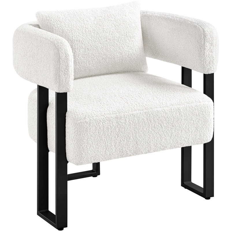 70.5cm Wide Upholstered Barrel Chair, White