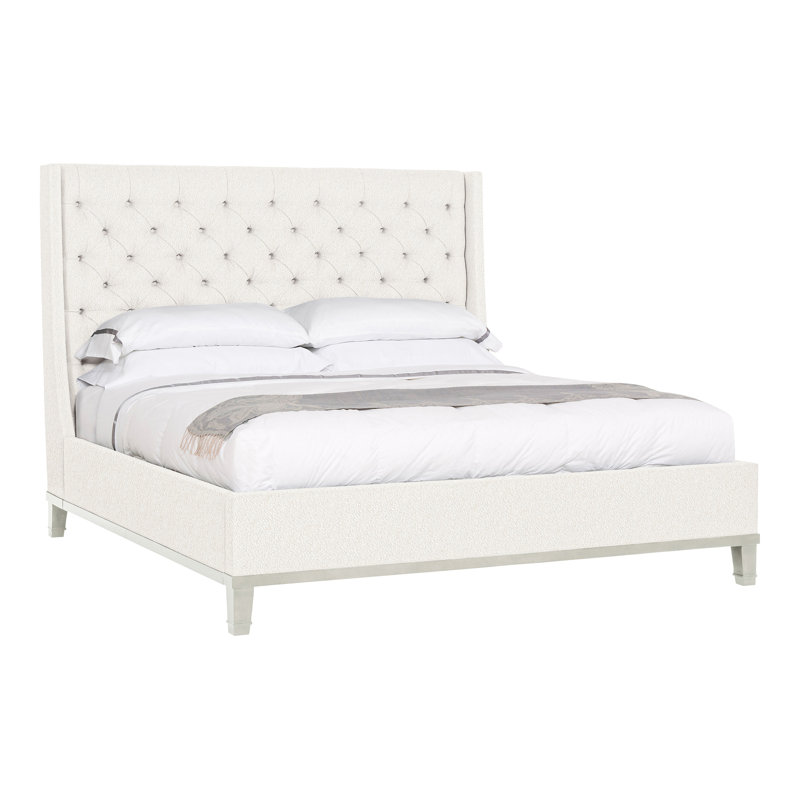 Michael Weiss Solid Wood Wingback Bed, Kennelly Snow, Wrenn
