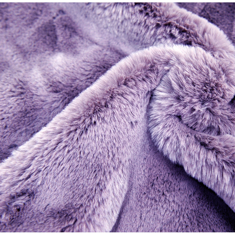 Heavy Faux Fur Throw Pillow Cover, Lavender Fog, 20' H x 20' W