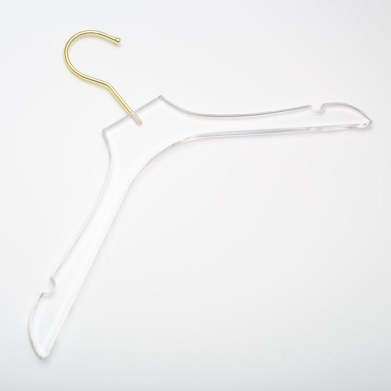 HomeCube USA 17" Acrylic Hangers with Gold Hooks - Premium Durable Adult Coat, Shirt & Dress Hangers, 20