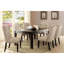 Chaise de salle à manger capitonnée à boutons 2 pièces de style rustique