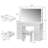 44" Vanity Table-Makeup Vanity Desk with Glass Top, 7 Drawers and Power Outlet, 3 Color Lighting Modes Adjustable Brightness 