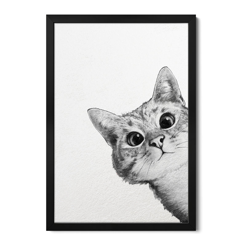 «Sneaky Cat», affiche encadrée par Laura Graves, H 24 po x l 16 po