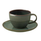 like. by Villeroy & Boch Crafted Breeze Coffee Cup Saucer, Premium Porcelain, Scandinavian Style, 6 in Diameter, Gray Blue