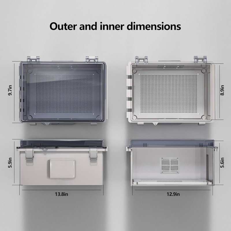 ABS Electrical Junction Box, Ventilated Design, Cable Grommets