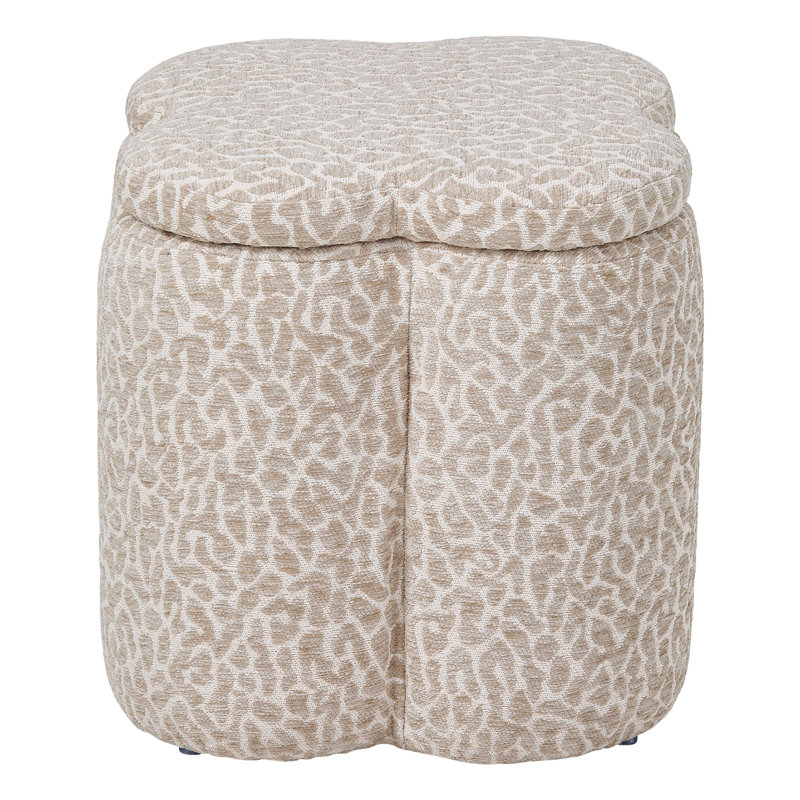 Chenille Upholstered Storage Ottoman Footstool