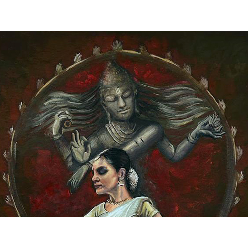 Danse de Nataraja | Peinture acrylique par Nisha Singh | Avec cadre