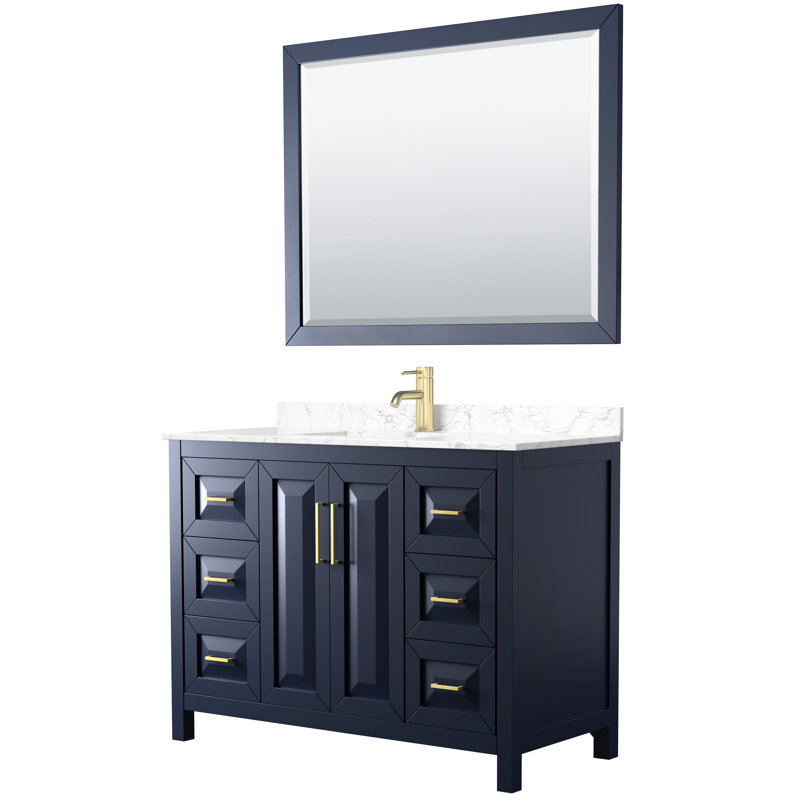 Daria 48'' W Single Vanity, Dark Blue, Brushed Gold