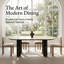 Table de salle à manger moderne ovale avec plateau en pierre frittée de style travertin, pieds en bois massif-2054810033