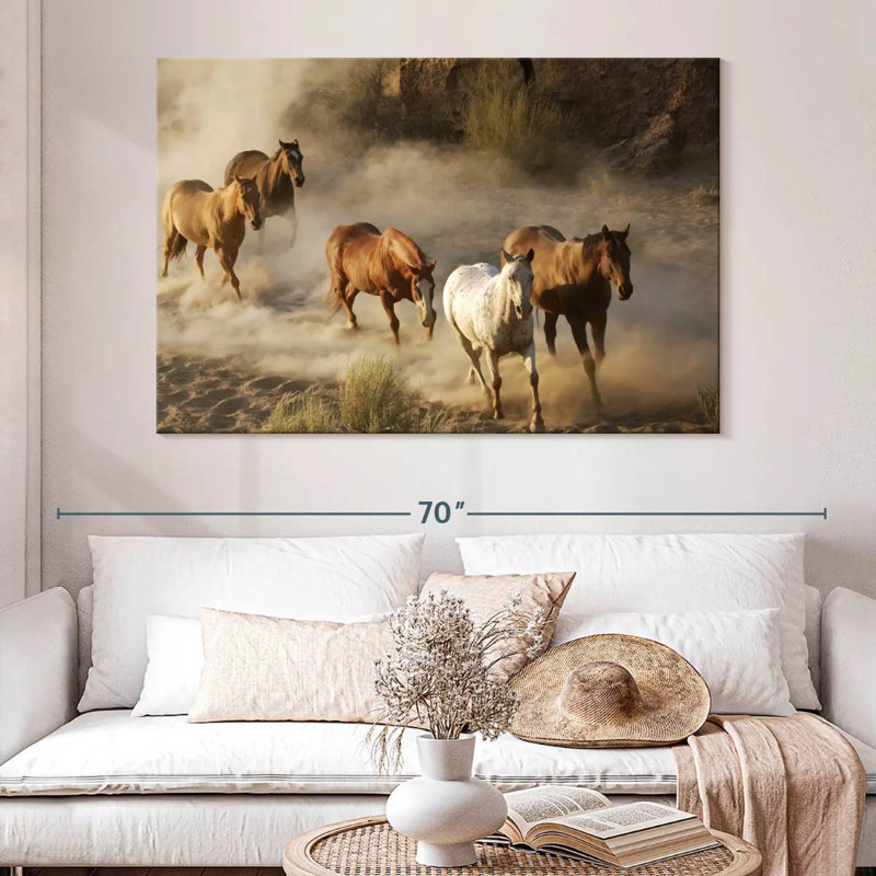 Galloping Wild Horses, 34" H x 51" W