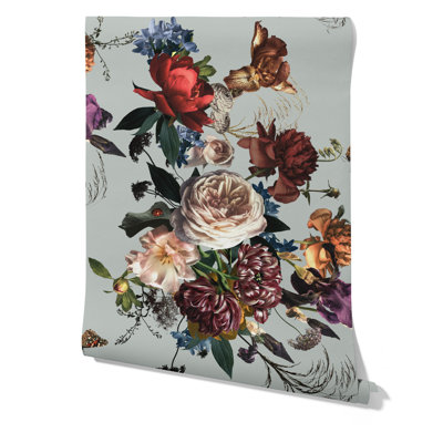 8 Piece Lanica Custom Dutch Floral Wallpaper
