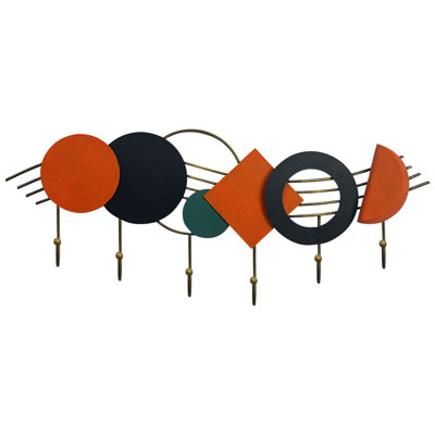 Durable Metal Wall Hook, Hand Painted, 23.2 x 9.4 inches | 100% Metal Construction, Thickness: 0.031 inches | Perfect for Organizing Coats, Hats, and Bags - Stylish and Functional Home Décor Accent