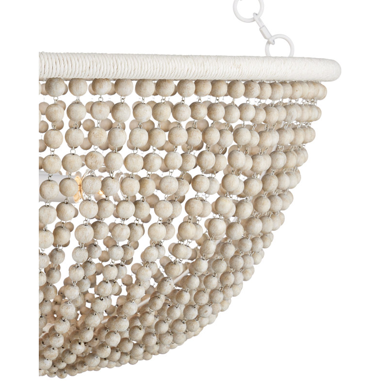 Wychwood 6 - Light Wrought Iron/Kraft Paper Twine Chandelier