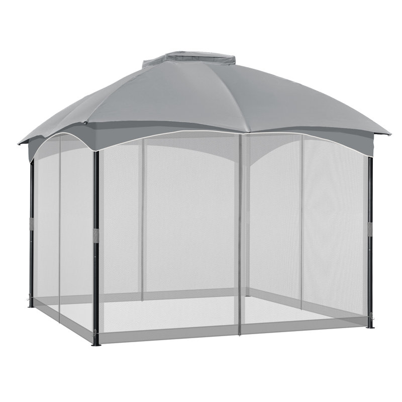 Universal Gazebo Mosquito Netting, 210cm H x 310cm W x 310cm D, Grey