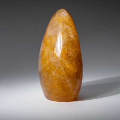 Genuine Polished Lemon Quartz (Medium) Freeform from Madagascar