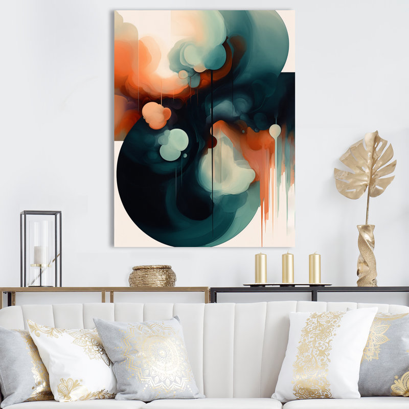 «Fickes Shape Abstract Artwork II», reproduction sur toile, H 32 po x l 16 po x P 1 po, Toile tendue