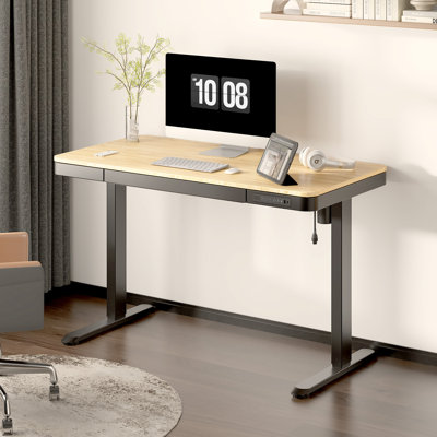 Home Office Height Adjustable Standing Desk with Drawer