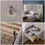 Très grand lit plateforme tapissier en chenille avec tables de chevet intégrées, lampes de lecture et tête de lit réglables - Beige | Aucun sommier tapissier requis-1045407748-1045407750
