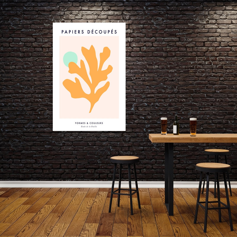 «Cut Leaf Forms Abstract Minimalist Modern Nature Plant», reproduction d'art murale, 60" H x 40" W