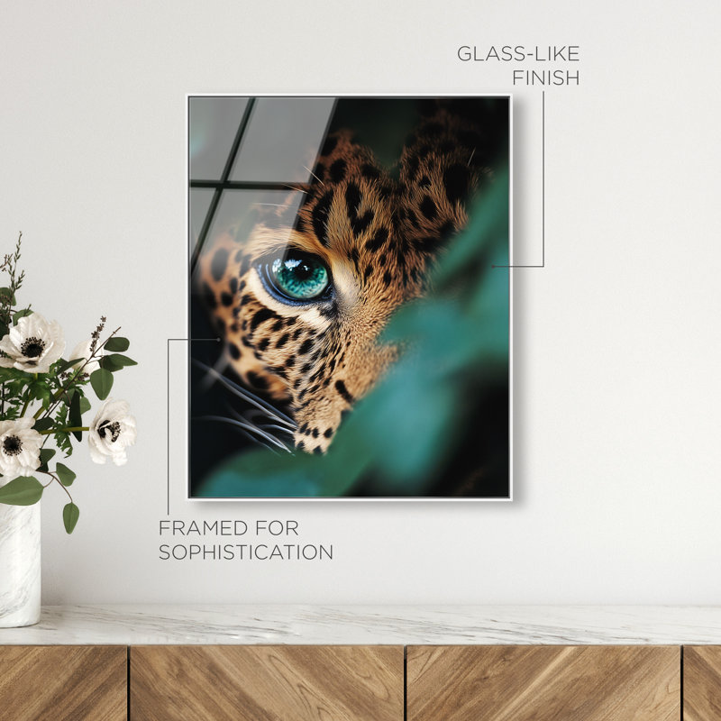 Jungle Watcher I Print, 25"H x 21"W, White Floater Frame