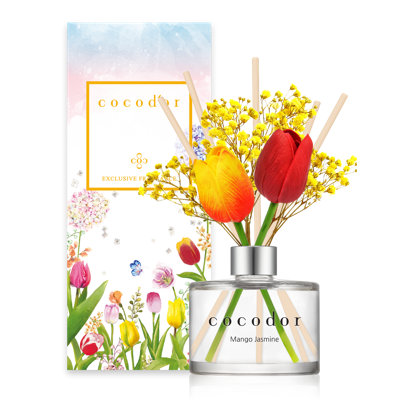 Diffuseur de tulipes Cocodor 200 ml (6,7 oz) / fleur / jasmin mangue [ensemble de 15]