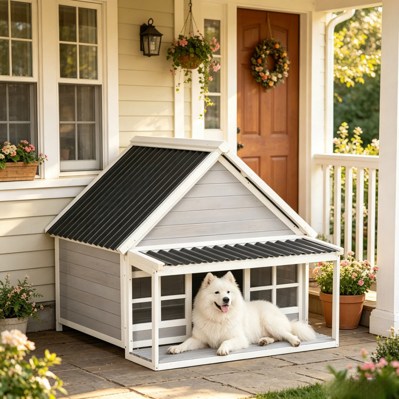 Niche pour chien spacieuse et extérieure