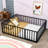 Idonah Metal Floor Bed with Fence and Door-1551245007-1551245006