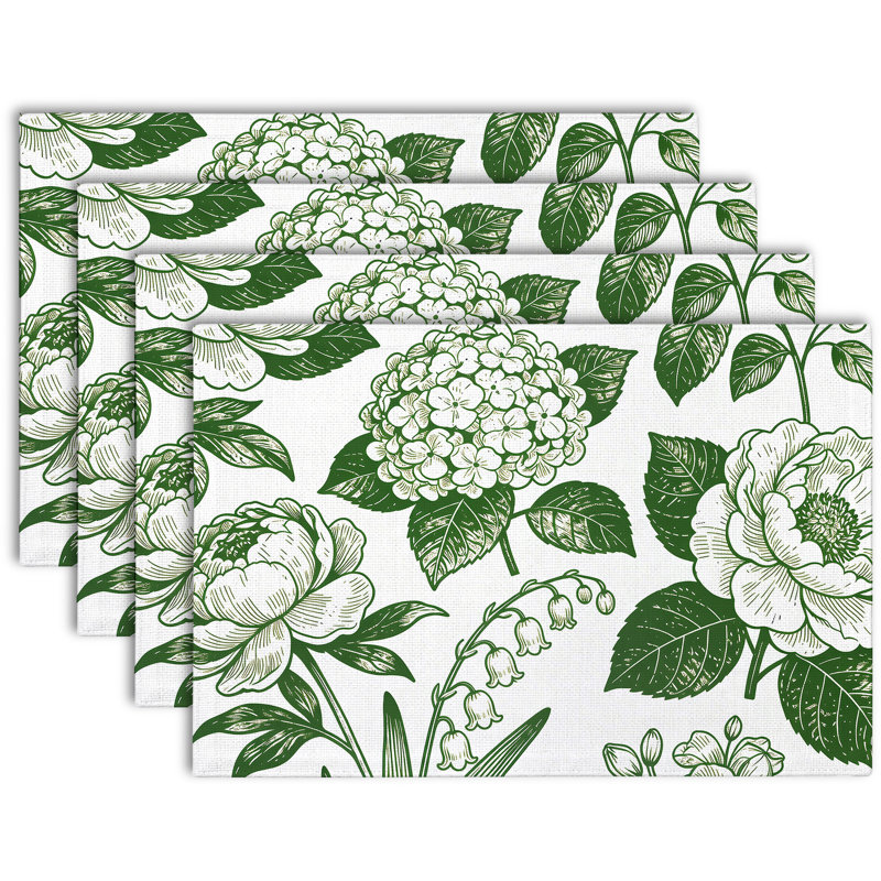 4-Piece Polyester Rectangle Dining Table Placemat