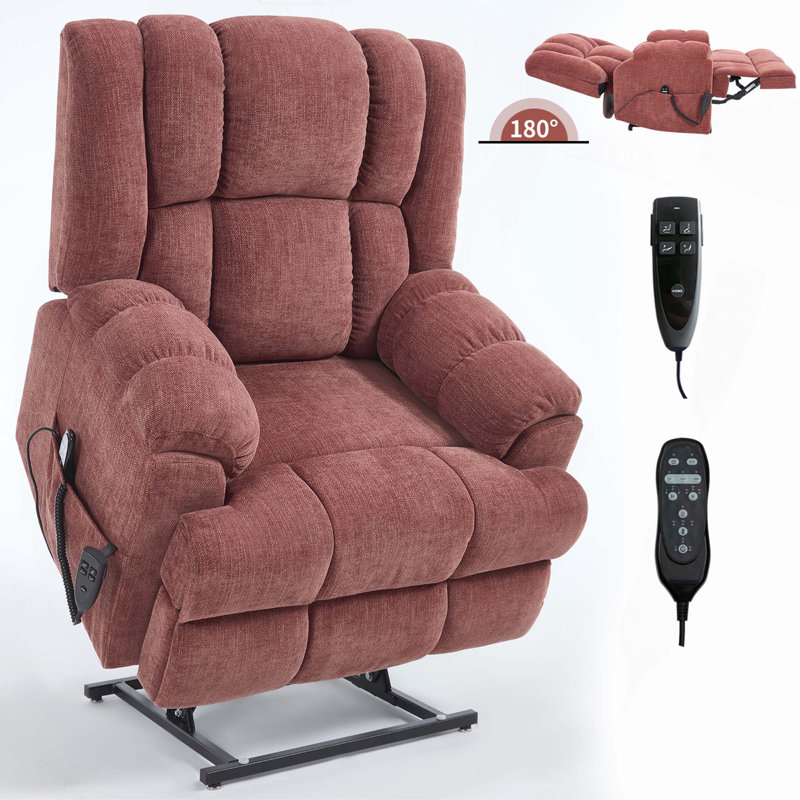 Fauteuil inclinable électrique à deux moteurs avec position infinie et massage à chaleur jusqu'à 350 lb, Beige