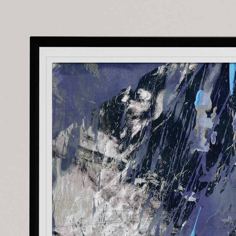 Blue Noise I - cadre photo, reproduction d'art, H 24 po x l 32 po x P 1,5 po, Or