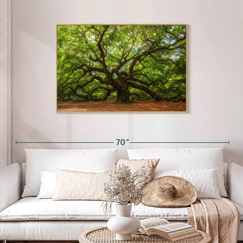 Oak, Floating Frame Natural Wood, 43" X 29"