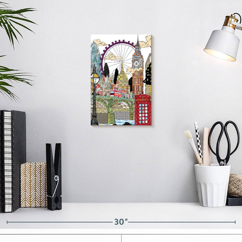Aime Patchwork London, 12" H x 8" W