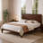 Mid-Century Modern 12-Inch Bamboo Wood Platform Bed with Wood Slat Metal Support, Eco-Friendly Design, No Box Spring Needed, Easy Assembly-1056487828-1056487836