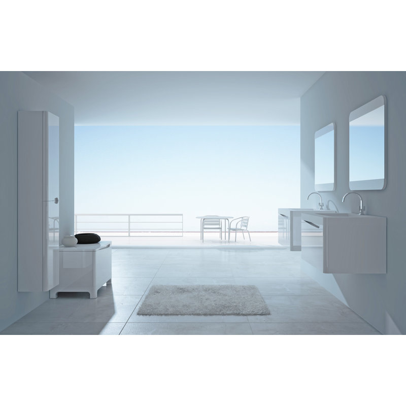 Manorhaven 32 " W Free Standing Wall Mounted Single Double Single Vanity Bathroom Vanity With Solid Surface Top, White