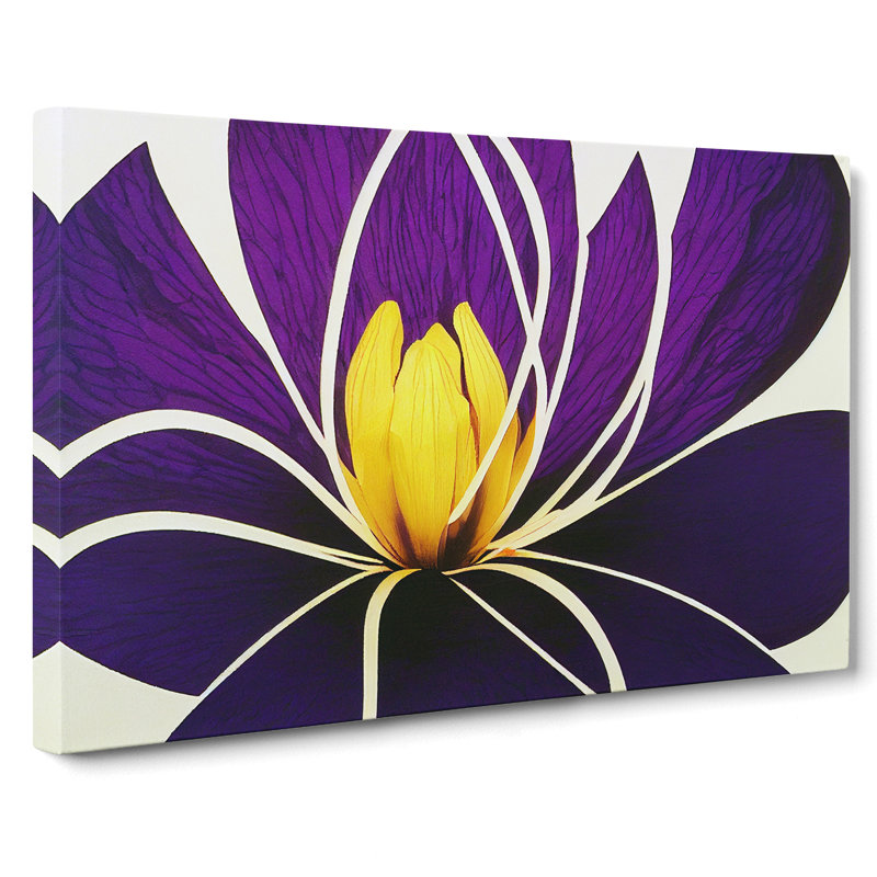 Uplifting Abstract Flower - Wrapped Canvas, 50cm H x 76cm W x 3cm D